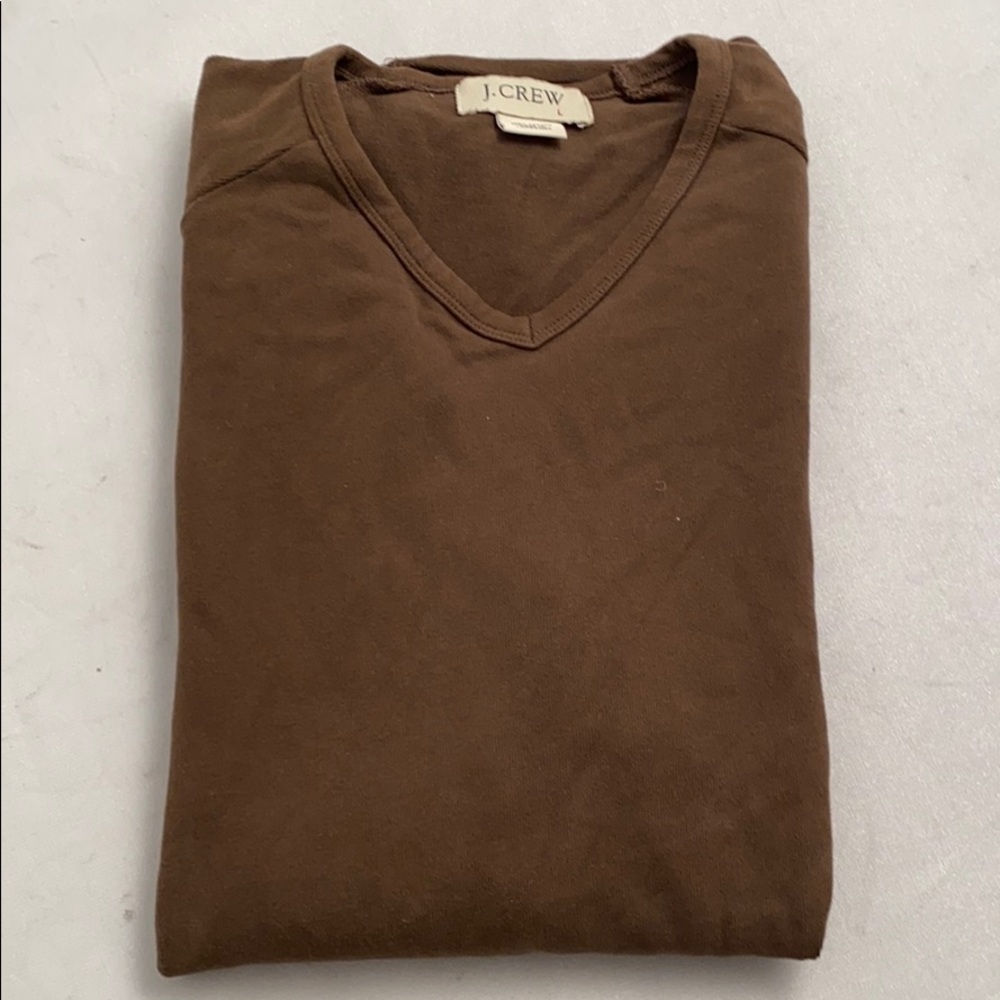 J Crew Y2K brown v-neck soft knit raglan sleeve pullover